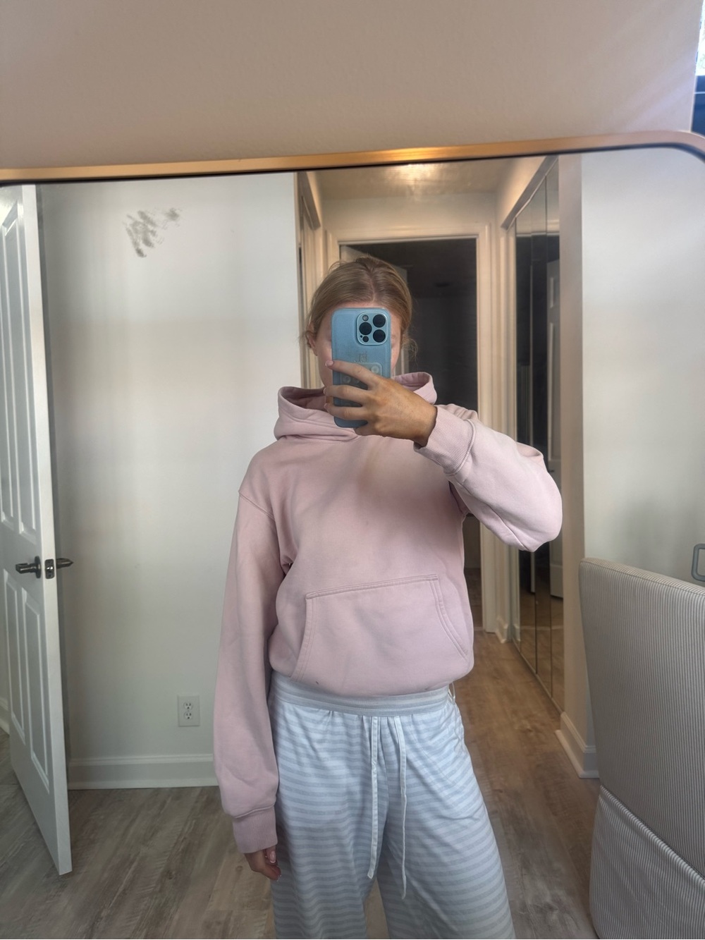 Aritzia Light Pink Cozy Fleece Hoodie